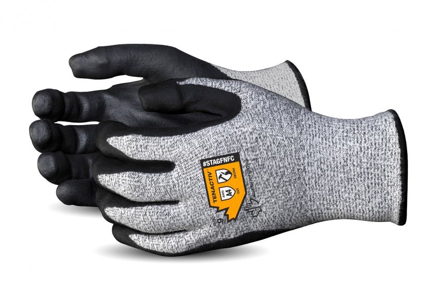 STAGFNFC Superior Glove® TenActiv™ Crush Resistant Finger Cap Gloves With Foam Nitrile Palm Coating